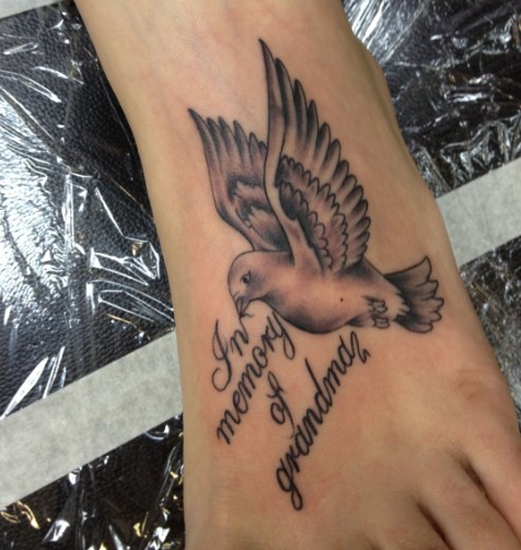 RIP Grandma Tattoo with Bird