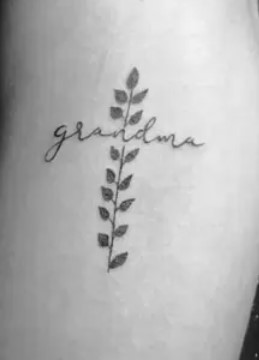 RIP Grandma Tattoo with Leaf